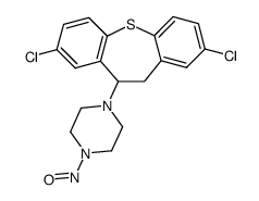 2,8-dichloro-10-(4-nitrosopiperazino)-10,11-dihydrodibenzo(b,f)thiepin结构式