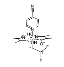 trans-bis(dimethylglyoximato)(CH2CF3)(4-cyanopyridine)cobalt(III) structure