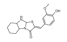 Thiazolo[3.2-a]benzimidazol-3(2H)-one, 2-(4-hydroxy-3-methoxy-benzylid eno)-结构式