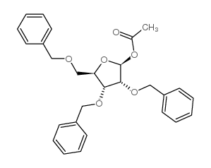 1-乙酰氧基-2,3,5-三苯甲酰氧基-1-beta-D-呋喃核糖结构式