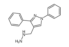 1-((1,3-二苯基-1H-吡唑-4-基)甲基)肼结构式