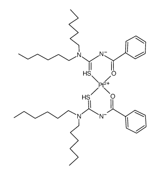 Pt(N,N-dihexyl-N'-benzoylthiourea)2 Structure