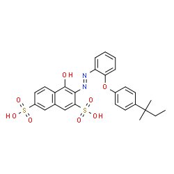 4-hydroxy-3-[[2-[4-(tert-pentyl)phenoxy]phenyl]azo]naphthalene-2,7-disulphonic acid picture