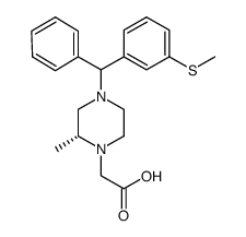 2-((R)-2-methyl-4-((3-(methylthio)phenyl)(phenyl)methyl)piperazin-1-yl)acetic acid Structure