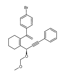 (-)-(R)-1-bromo-4-(1-(2-(1-(methoxymethoxy)-3-phenylprop-2-ynyl)cyclohex-1-enyl)vinyl)benzene Structure