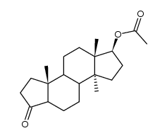 17β-Acetoxy-3-oxo-14α-methyl-A-nor-5β-androstan Structure