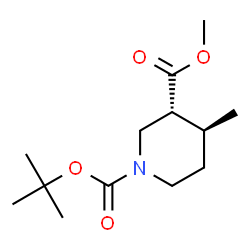 3-甲基(3S,4R)-rel-4-甲基哌啶-1-叔丁基-1,3-二羧酸酯结构式