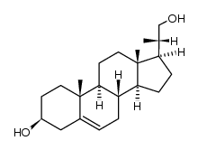 (20S)-20-methyl-pregnene-(5)-diol-(3β.21)结构式