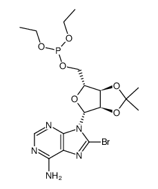diethyl 8-bromo-2',3'-O-isopropylideneadenosine 5'-phosphite Structure