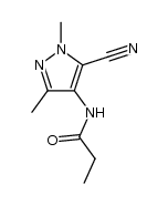 N-(5-cyano-1,3-dimethyl-1H-pyrazol-4-yl)propanamide结构式