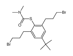 S-<2,6-bis(3-bromopropyl)-4-(tert-butyl)-1-phenyl> N,N-dimethylthiocarbamate Structure