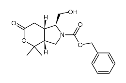 (2S,3S,4R)-[1-(benzyloxycarbonyl)-2-(hydroxymethyl)-4-(1-hydroxy-1-methylethyl)]-3-pyrrolidineacetic acid lactone结构式