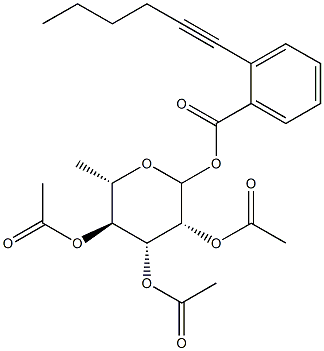 2,3,4-Tri-O-acetyl-L-rhamnopyranosyl ortho-hexynylbenzoate结构式