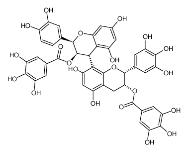 (-)-epicatechin 3-O-gallate (4β-8)-(-)-epigallocatechin 3-O-gallate Structure