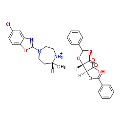 (5R)-4-(5-氯-1,3-苯并恶唑-2-基)-5-甲基-1,4-二氮杂环庚烷-1-鎓 (2S,3S)-2,3-二(苯甲酰氧基)丁二酸盐结构式