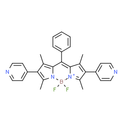 5,5-二氟-1,3,7,9-四甲基-10-苯基-2,8-二(吡啶-4-基)-5H-二吡咯并[1,2-C:2',1'-F][1,3,2]二氮杂硼菊酯-4-鎓-5-硼结构式