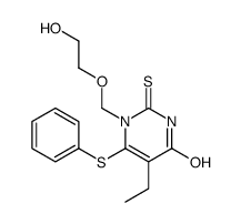5-ethyl-1-(2-hydroxyethoxymethyl)-6-phenylsulfanyl-2-sulfanylidenepyrimidin-4-one结构式