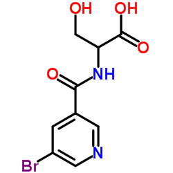 2-[(5-BROMO-PYRIDINE-3-CARBONYL)-AMINO]-3-HYDROXY-PROPIONIC ACID结构式