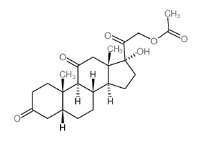 17-alpha,21-二羟基-5-beta-孕甾烷-3,11,20-三酮 21-乙酸酯结构式