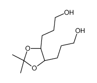3-[(4R,5R)-5-(3-hydroxypropyl)-2,2-dimethyl-1,3-dioxolan-4-yl]propan-1-ol结构式