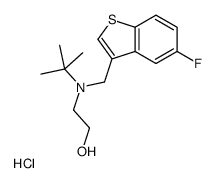 2-[tert-butyl-[(5-fluoro-1-benzothiophen-3-yl)methyl]amino]ethanol,hydrochloride Structure