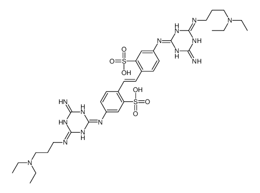 2,2'-(1,2-Ethenediyl)bis[5-[[4-amino-6-[[3-(diethylamino)propyl]amino]-1,3,5-triazin-2-yl]amino]-benzenesulfonic acid]结构式