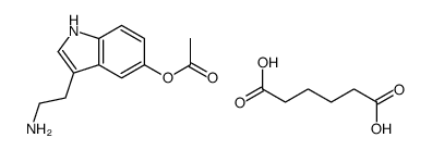 2-(5-acetyloxy-1H-indol-3-yl)ethylazanium,6-hydroxy-6-oxohexanoate结构式
