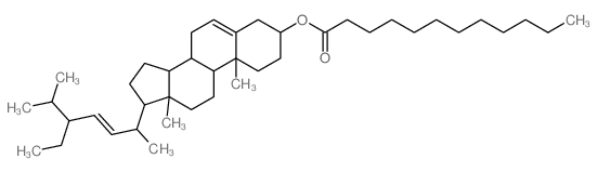 [17-(5-ethyl-6-methyl-hept-3-en-2-yl)-10,13-dimethyl-2,3,4,7,8,9,11,12,14,15,16,17-dodecahydro-1H-cyclopenta[a]phenanthren-3-yl] dodecanoate结构式