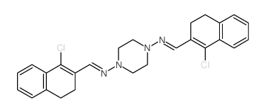 1-(1-chloro-3,4-dihydronaphthalen-2-yl)-N-[4-[(1-chloro-3,4-dihydronaphthalen-2-yl)methylideneamino]piperazin-1-yl]methanimine Structure