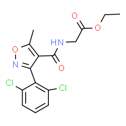 ETHYL 2-(([3-(2,6-DICHLOROPHENYL)-5-METHYL-4-ISOXAZOLYL]CARBONYL)AMINO)ACETATE结构式