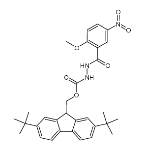 (2,7-di-tert-butyl-9H-fluoren-9-yl)methyl 2-(2-methoxy-5-nitrobenzoyl)hydrazinecarboxylate结构式