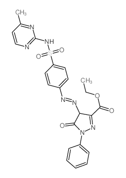 ethyl 4-[4-[(4-methylpyrimidin-2-yl)sulfamoyl]phenyl]diazenyl-5-oxo-1-phenyl-4H-pyrazole-3-carboxylate picture