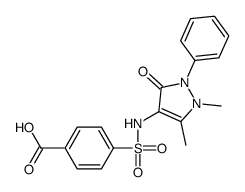 4-(N-(1,5-二甲基-3-氧代-2-苯基-2,3-二氢-1H-吡唑-4-基)氨磺酰基)苯甲酸结构式