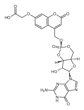 [7-(carboxymethoxy)coumarin-4-yl]methyl ester of cGMP结构式
