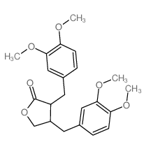 4-Hydroxy-2,3-diveratrylbutyric acid gamma-lactone Structure