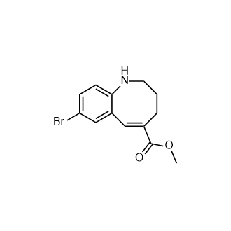 8-溴-1,2,3,4-四氢-1-苯并吖庚因-5-羧酸甲酯结构式