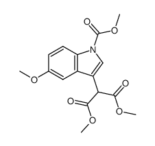 dimethyl 2-(1-carbomethoxy-5-methoxy-1H-indol-3-yl)malonate结构式