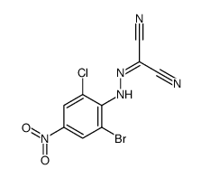 2-[(2-bromo-6-chloro-4-nitrophenyl)hydrazinylidene]propanedinitrile Structure