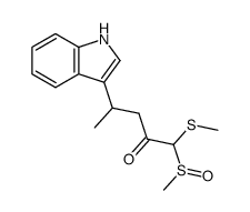 4-(3-indolyl)-1-methylsulfinyl-1-methylthiopentan-2-one Structure