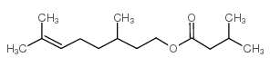 3,7-二甲基-6-辛烯基-3-甲基丁酸酯结构式