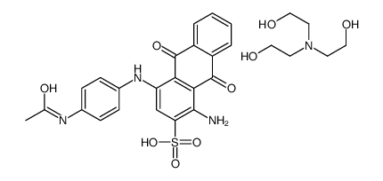 4-(4-acetamidoanilino)-1-amino-9,10-dioxoanthracene-2-sulfonic acid,2-[bis(2-hydroxyethyl)amino]ethanol结构式
