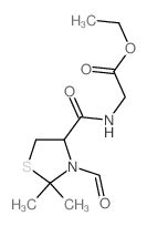 ethyl 2-[(3-formyl-2,2-dimethyl-thiazolidine-4-carbonyl)amino]acetate Structure