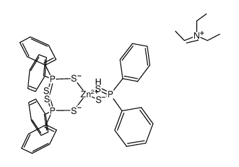 tetraethylammonium bis(diphenyldithiophosphinato-S) (diphenyldithiophosphinato-SS')zincate结构式