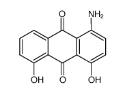 1-Amino-4,5-dihydroxy-9,10-anthracenedione结构式