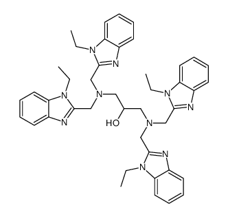 1,3-bis[bis[(1-ethylbenzimidazol-2-yl)methyl]amino]propan-2-ol结构式