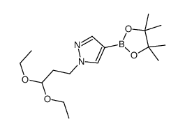 1-(3,3-二乙氧基丙基)-4-(4,4,5,5-四甲基-1,3,2-二噁硼烷-2-基)-1H-吡唑结构式