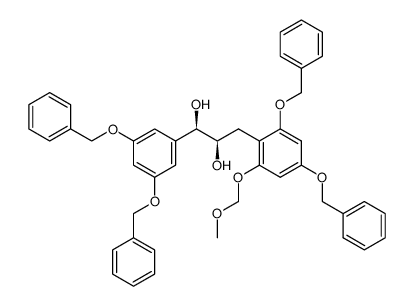 (1R,2R)-1-(3',5'-dibenzyloxyphenyl)-3-(2''-methoxymethyloxy-4'',6''-dibenzyloxyphenyl)propane-1,2-diol Structure