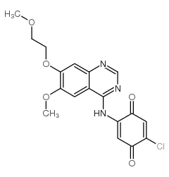 2-氯-5-(6-甲氧基-7-(2-甲氧基乙氧基)喹唑啉-4-氨基)-2,5-环己二烯-1,4-二酮结构式