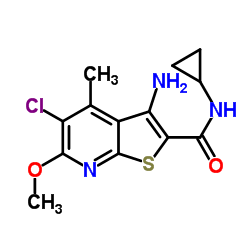 3-氨基-5-氯-N-环丙基-6-甲氧基-4-甲基噻吩并[2,3-b]吡啶-2-羧酰胺图片