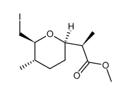 methyl α(R),5(S)-dimethyl-6(S)-(iodomethyl)tetrahydropyran-2(R)-acetate结构式